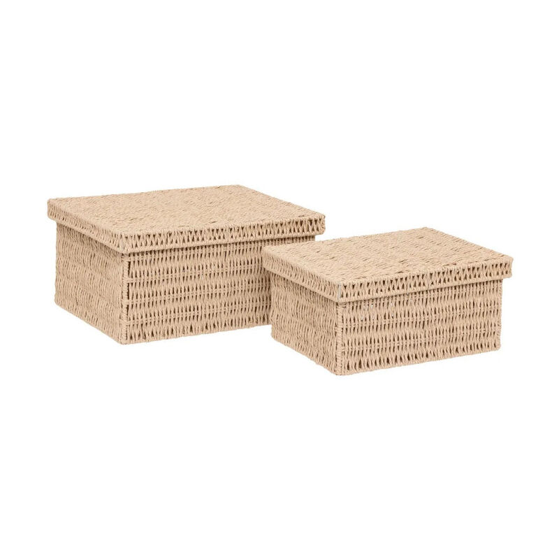 Lot de 2 Boîtes de Rangement 'Kord' 38cm Naturel