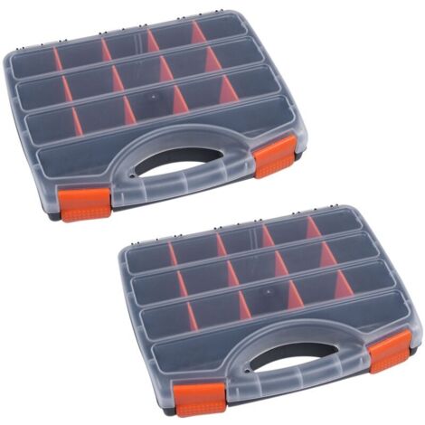 Lot de 2 boîtes de rangement portables pour pièces détachées B-320, tournevis, matériel métallique, outil manuel de réparation de véhicules