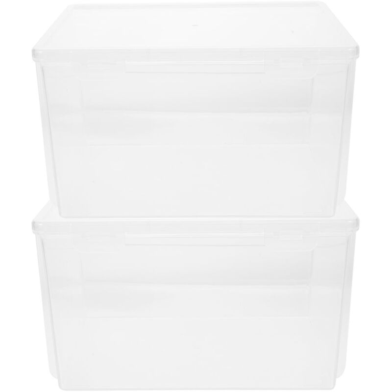 Lot de 2 boîtes de rangement pour céréales de cuisine, récipients hermétiques, bacs à légumes transparents, boîtes à céréales pour la maison