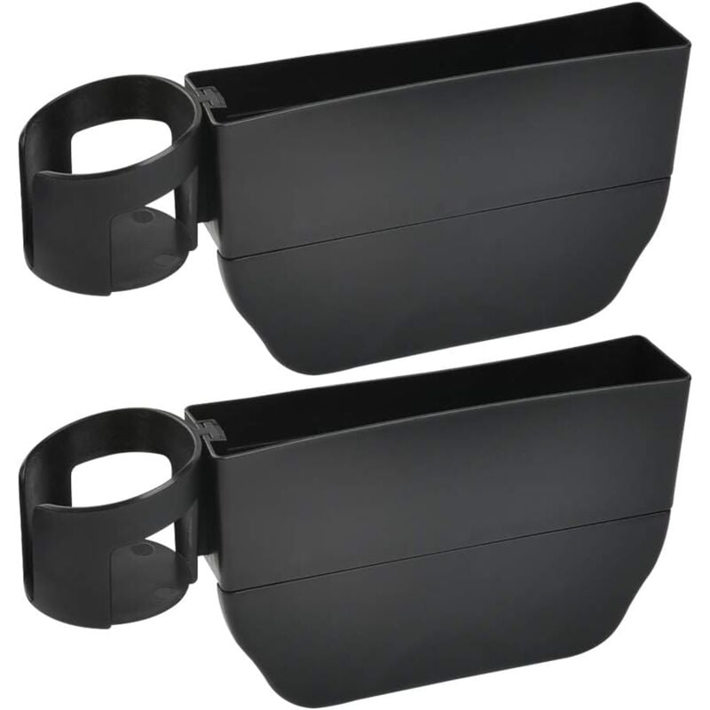 Lot de 2 boîtes de rangement pour siège de voiture, porte-gobelet, organiseur de poche latérale divisée pour siège de voiture, remplisseur d'espace
