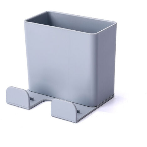 Lot de 2 boîtes de rangement pour télécommande avec crochet, boîte multimédia portable en ABS pour support de charge de téléphone, télécommande pour climatiseur/TV (gris)
