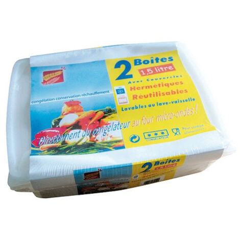 LOT DE 2 BOITES MICRO-ONDE 1.5 LITRE ELBE 654392