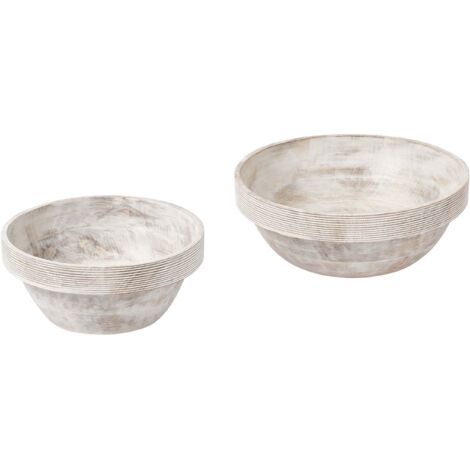 Mortier Et Pilon En Bois De Manguier Fait Main - Couleur Marron Et Blanc, Dimensions 12x12x7 Cm - Accessoire Cuisine Traditionnel