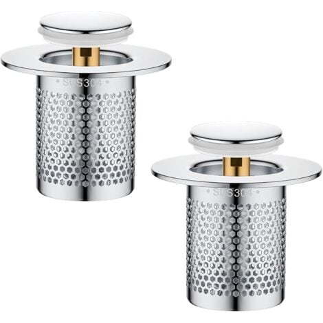 2 Pièces Filtre à Evier En Acier Inoxydable Cuisine, WJUAN 33 × 50 Mm