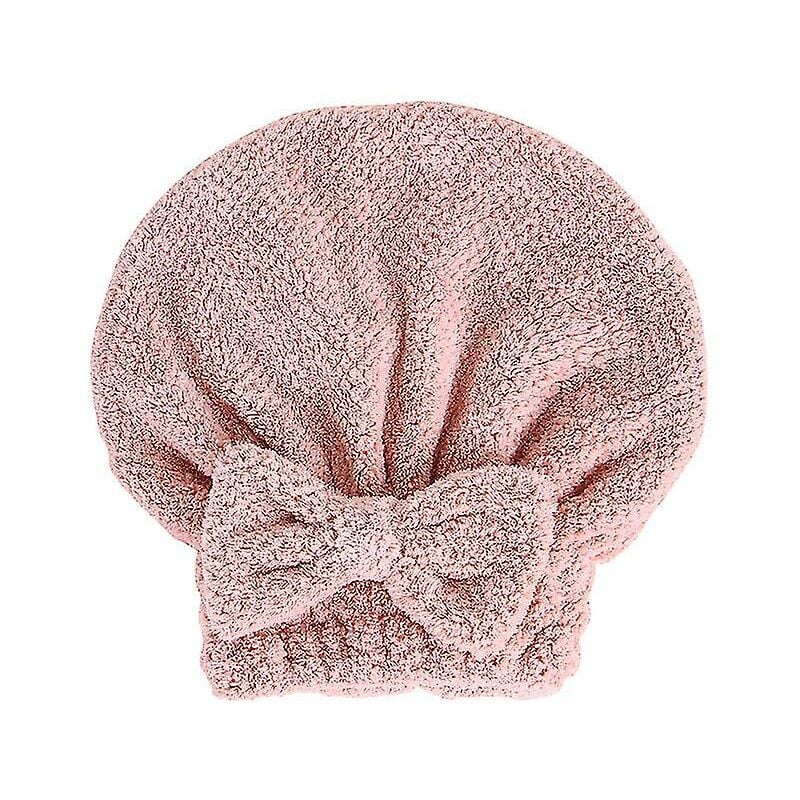 Fei Yu - Lot de 2 bonnets de douche avec nœud pour femme, bonnet de séchage de cheveux en polaire corail