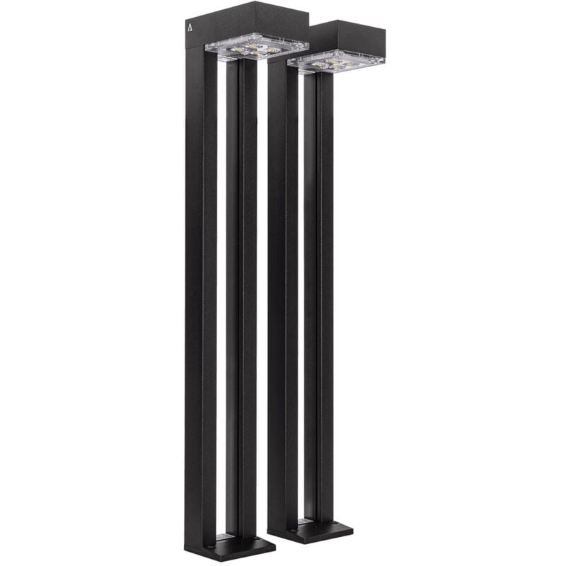 Lot de 2 bornes de jardin Eclairage led Solaire Extérieur 100 Lm Autonomie 3 nuits IP54 Aslo