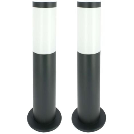 Lot de 2 Bornes extérieures E27 anthracite VALENTE hauteur 45cm