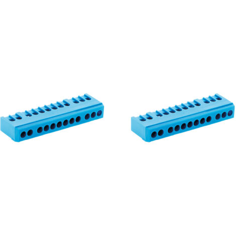 Lot de 2 borniers de terre 12 modules - bleu - Zenitech
