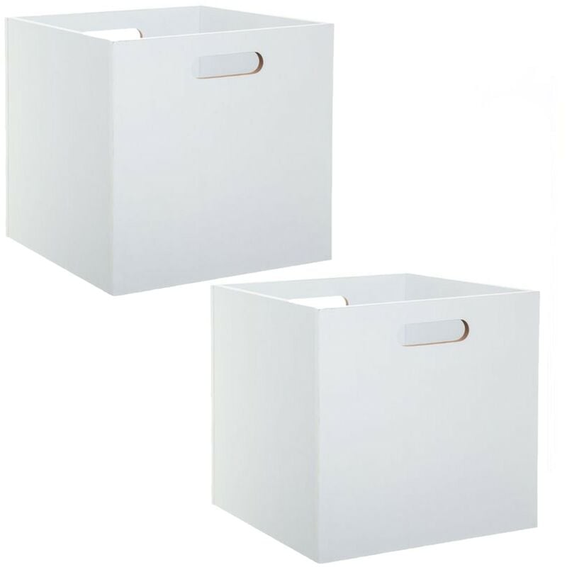 Lot de 2 Boîtes de rangement effet bois en mdf Mix n' modul