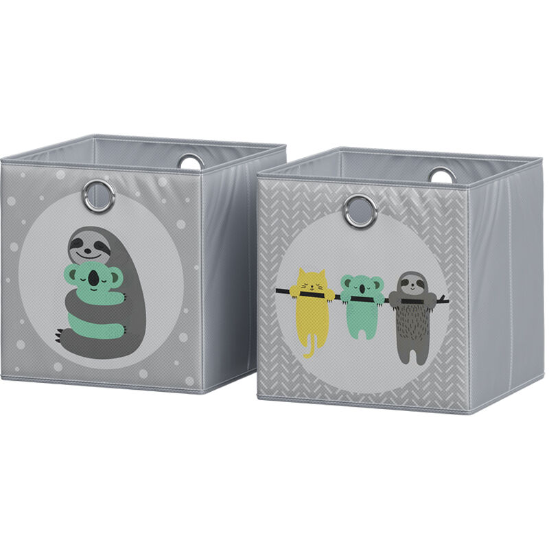 Boîte pliante, Gris, 30 x 30 cm (motif paresseux) Vicco