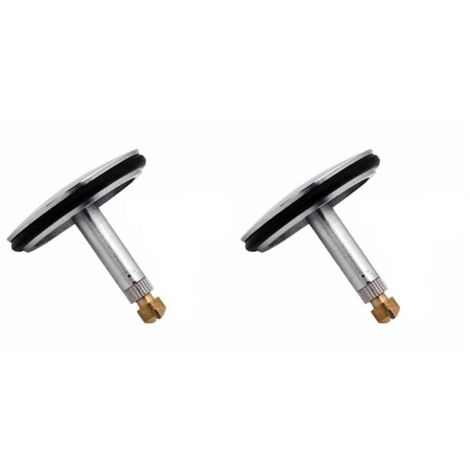 Lot de 2 bouchons de baignoire Ø 43 mm, bouchons de vidange en laiton, inoxydables, adaptés aux canalisations de baignoire, hauteur réglable 35-45 mm