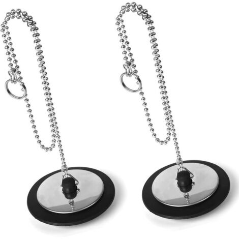 Lot de 2 bouchons de baignoire de rechange universels S'adapte à la plupart des canalisations En silicone durable Facile à nettoyer et à utiliser Parfait pour baignoire, cuisine, douche
