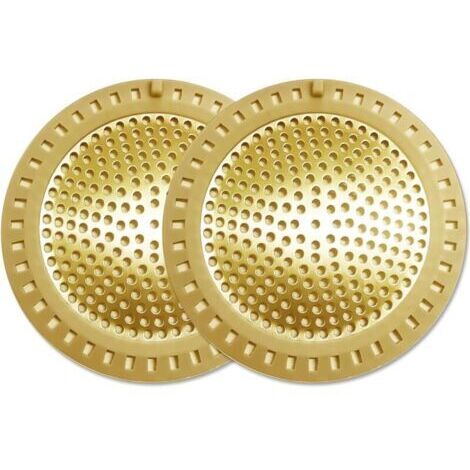 Lot de 2 bouchons de bonde de douche en acier inoxydable et silicone Doré