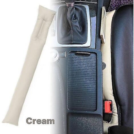 Lot de 2 bouchons de remplissage universels souples pour sièges auto, en cuir, pour l'intérieur de votre voiture [gratuit] - Beige