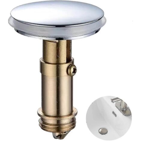 Lot de 2 bouchons de vidange de salle de bain à pression et à clic-clac, bouchon de vidange d'évier de 38 mm