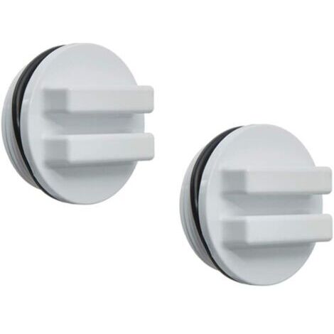 Lot de 2 bouchons de vidange filetés de 1,5 pouce avec joint torique pour filtre de piscine et de spa, pour l'hivernage.