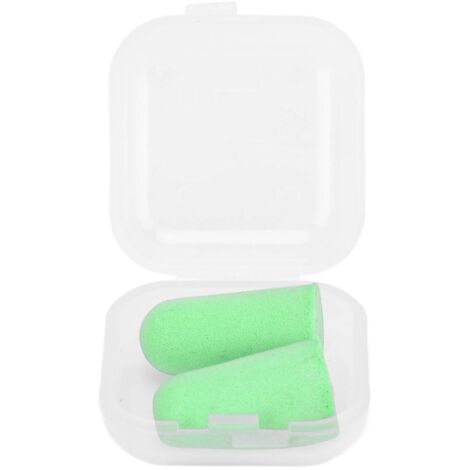 Lot de 2 bouchons d'oreille en éponge pour une isolation phonique optimale et une protection contre le bruit domestique (vert).