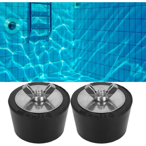 Lot de 2 Bouchons en Caoutchouc Antigel pour Tuyaux de Piscine Diamètre 45mm