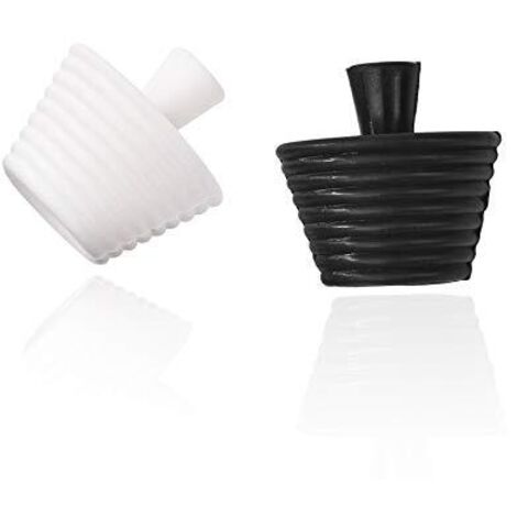 Lot de 2 Bouchons Universels en Silicone pour Baignoire, Évier et Cuisine (Noir Blanc)