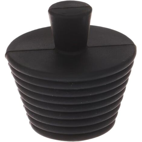 Lot de 2 bouchons universels en silicone pour baignoires, éviers et cuisines (noir)