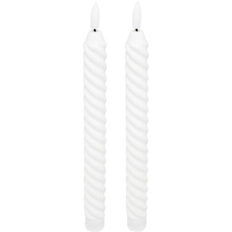 Lot de 2 Bougies Bâton à LED "Aloe" 115g Blanc