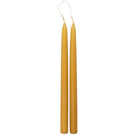Lot de 2 bougies bâtons Hugo en coton H30cm jaune moutarde - Atmosphera créateur d'intérieur