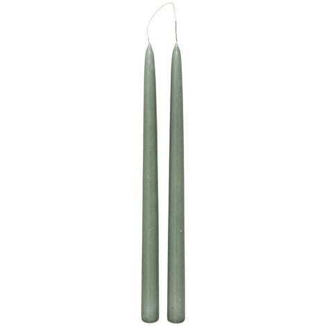 Lot de 2 bougies bâtons Hugo en coton H30cm vert céladon - Atmosphera créateur d'intérieur