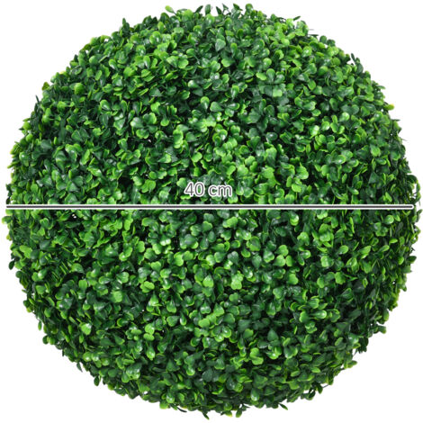 Lot de 2 boules de buis, plantes artificielles vertes avec protection UV, idéales pour l'intérieur et l'extérieur.
