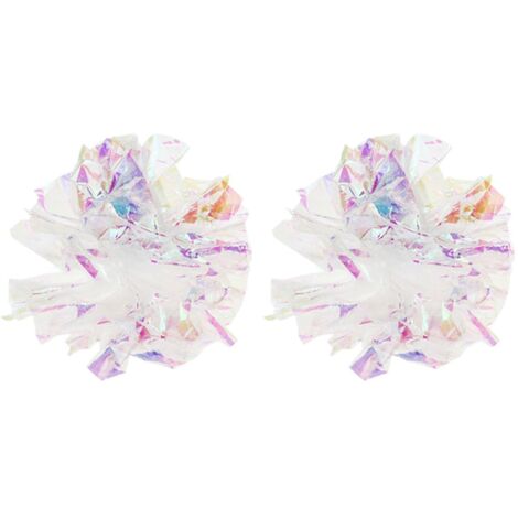 Lot de 2 boules froissées en Mylar pour chat, jouet coloré de 2 pouces, boule brillante sans colorant