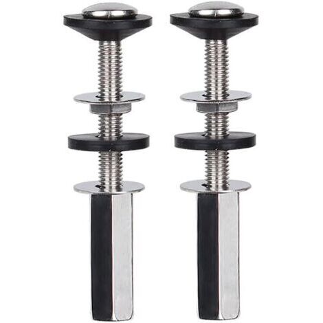 Lot de 2 boulons de réservoir de Toilettes à Cuvette, boulons de Toilette Robustes antirouille avec écrous Longs, Double rondelles en Caoutchouc pour boulons de réservoir de Toilettes et vis