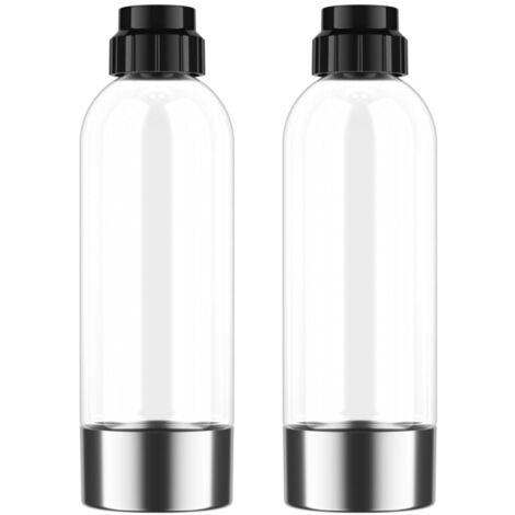 Lot de 2 bouteilles 1L pour machine à gazéifier – Matériau PET – Compatible avec Aquabella – LOT2BOUT1L – Naturamix