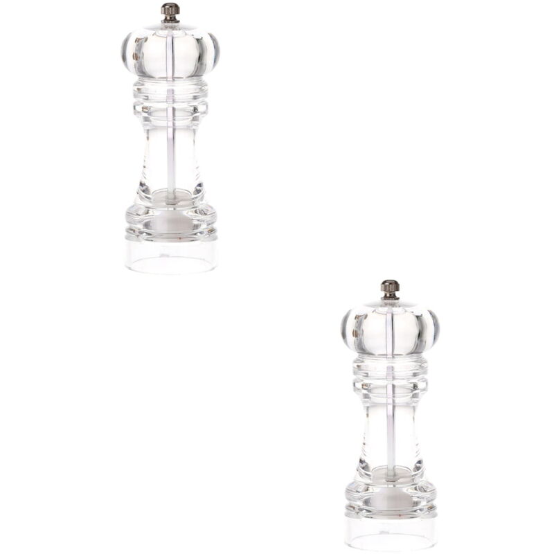 Feiyue - Lot de 2 bouteilles de sel et d'épices manuelles pour poivre et épices (transparentes)