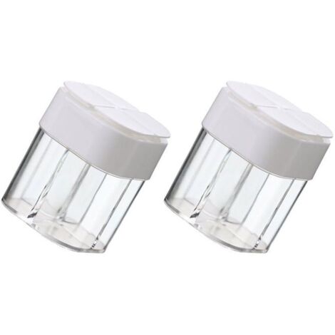 Lot de 2 bouteilles de voyage pour condiments, sucre, épices, récipient de rangement robuste, 4 pots d'assaisonnement en 1