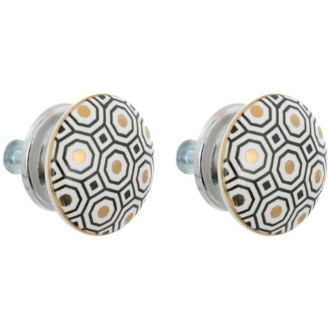 Lot de 2 Boutons de Meuble "Arianna" 4cm Blanc
