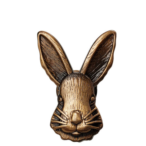 Lot de 2 boutons de porte lapin en fer, boutons de commode lapin style antique