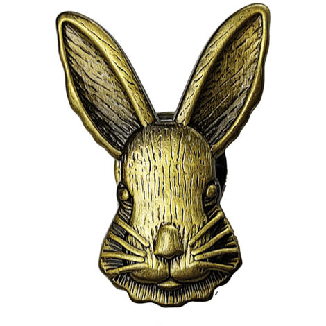 Lot de 2 boutons de porte lapin en fer, boutons de commode lapin style antique