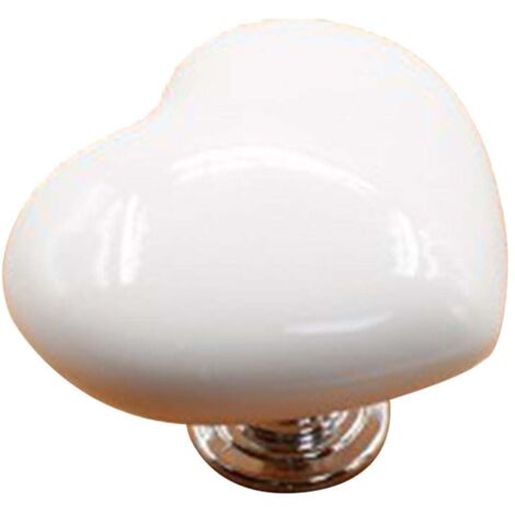 Lot de 2 boutons de réservoir de toilette en forme de cœur, en plastique solide, universels, blancs.