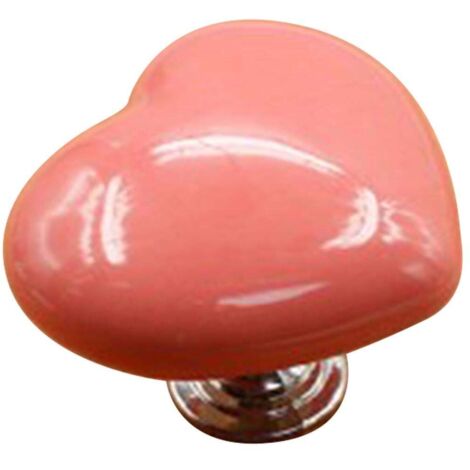 Lot de 2 boutons de réservoir de toilette en forme de cœur, en plastique solide, universels, roses.