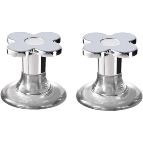 Lot de 2 boutons de réservoir de toilettes en forme de fleur, poignée de tiroir en plastique, outil de presse pour réservoir de toilettes
