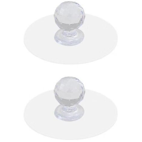 lot De 2 Boutons De Tiroir Autocollants En Cristal Transparent Sans Perage Pour Armoire, Cuisine, Bibliothque, Fentre