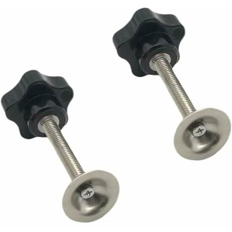 Lot de 2 boutons filetés en forme d'étoile, poignée en plastique noir, boutons de serrage en T pour projets de serrage (M8 x 70 mm) Cisea