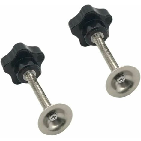 Lot de 2 boutons filetés en forme d'étoile, poignée en plastique noir, boutons de serrage en T pour projets de serrage (M8 x 70 mm) Cisea