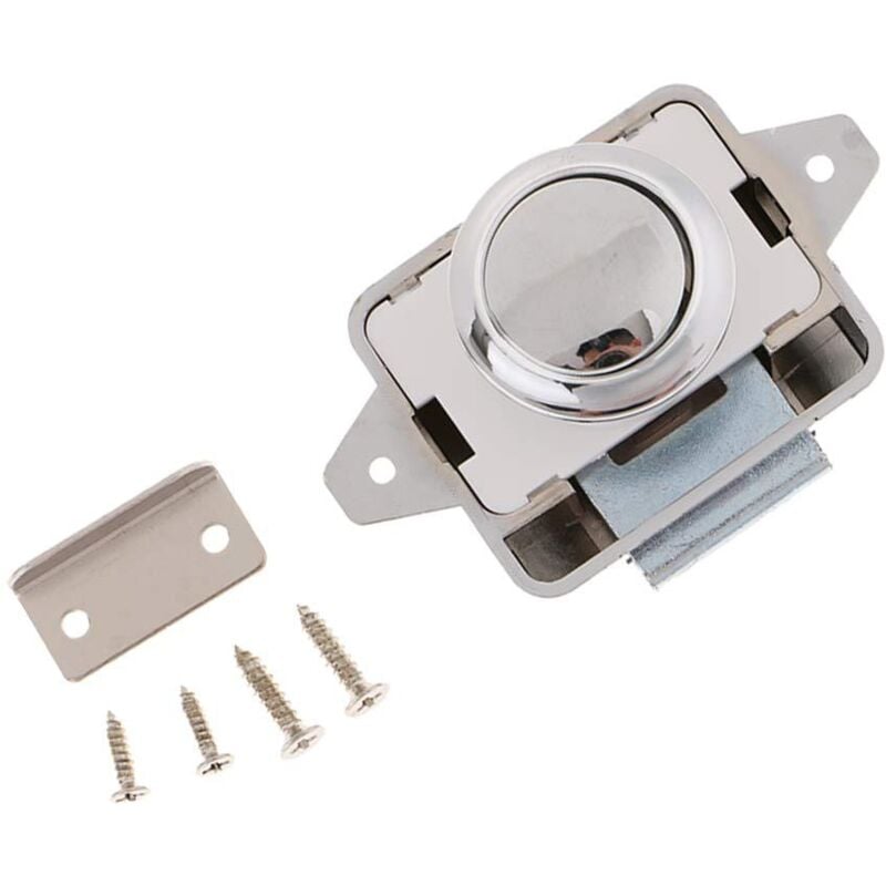 Ensoleille - Lot de 2 Boutons Poussoirs Camping Car 14 à 16 Serrure Loquet Bouton Loquet Poussoir avec Système de Fermeture à Bouton en Métal Verrou