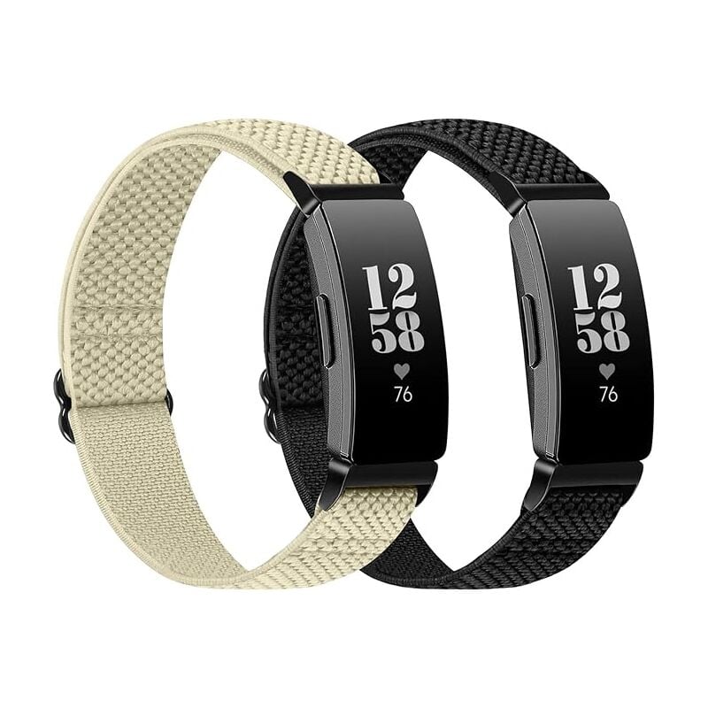 Fei Yu - Lot de 2 bracelets élastiques en nylon compatibles avec Fitbit Inspire 3/Inspire 2/Inspire/Inspire HR/Inspire Ace 2/Inspire Ace 3