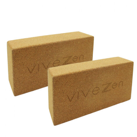 Lot de 2 briques, blocs de yoga 22,5 x 12 x 7,4 cm - Liège - Vivezen