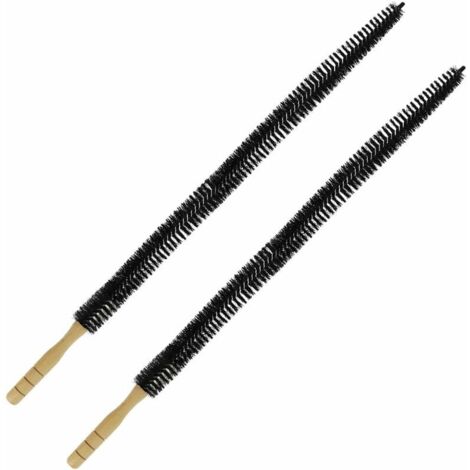 Lot de 2 Brosse radiateur Brosse de Nettoyage pour Radiateur 75 cm Longue et Flexible avec Manche en Bois Convient pour Radiateur et Sèche Linge