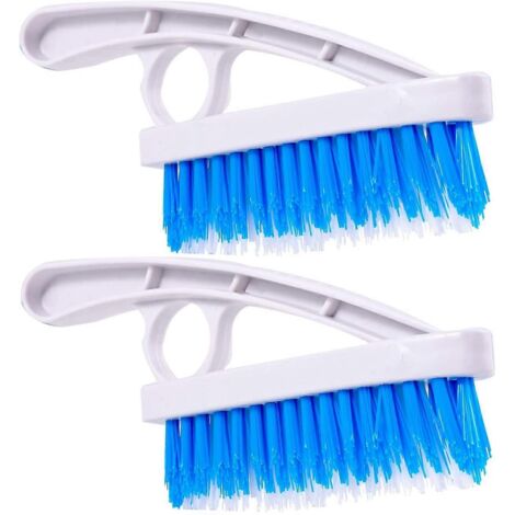 Lot de 2 brosses à récurer pour joints de carrelage - Brosse à récurer à poils rigides en nylon pour baignoire, douche et sol