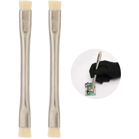 Lot de 2 brosses antistatiques pour le nettoyage des circuits imprimés de cartes mères, la réparation des machines ESD et le nettoyage des pastilles de soudure.