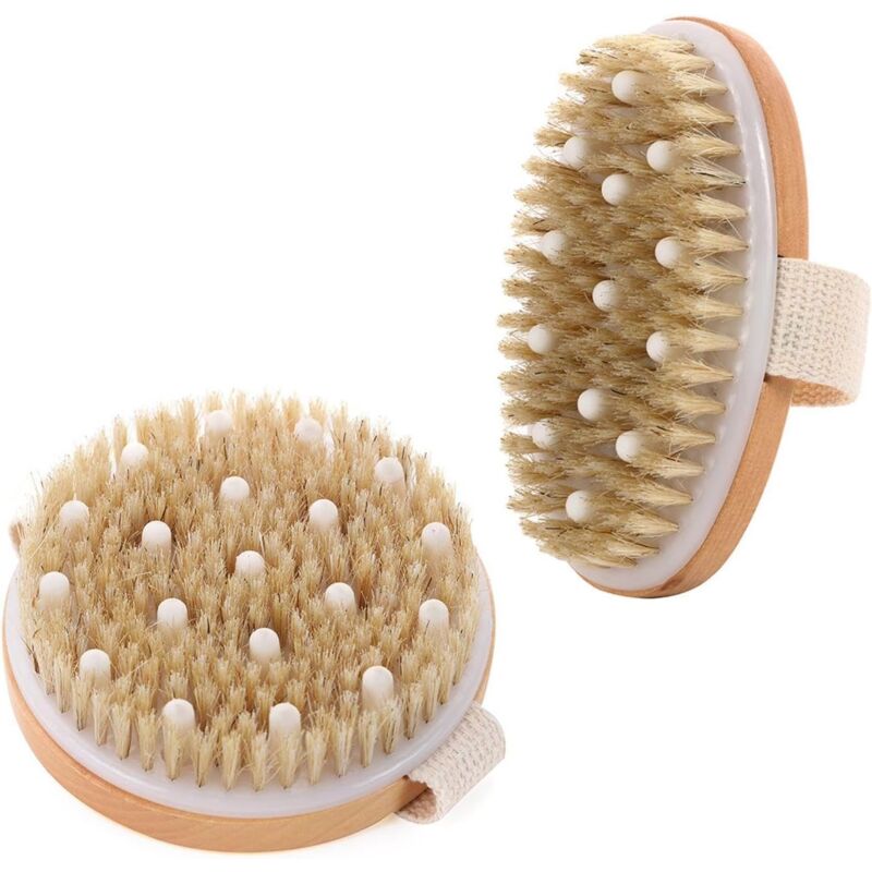 Lot De 2 Brosses De Bain, Brosses De Massage Pour Le Bain, Brosses De Massage Corporel, Brosses De Nettoyage Humide Et Sec Pour Le Corps, Accessoires