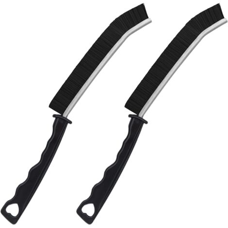 Lot de 2 brosses de nettoyage de fissures, brosses de nettoyage de fissures à poils durs, brosses de nettoyage de fissures, brosses à joints de carrelage pour salle de bain, cuisine